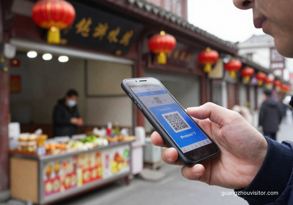 PayPal app scanning a WeChat Pay QR code to complete a transaction