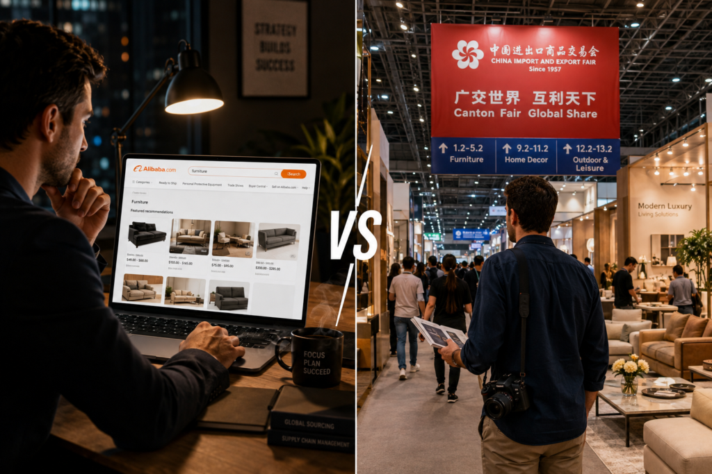 Alibaba vs Canton Fair for Furniture Sourcing: Which Is Better in 2026?