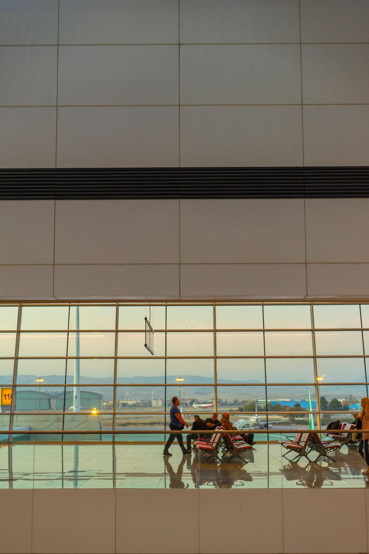 Modern airport terminal interior