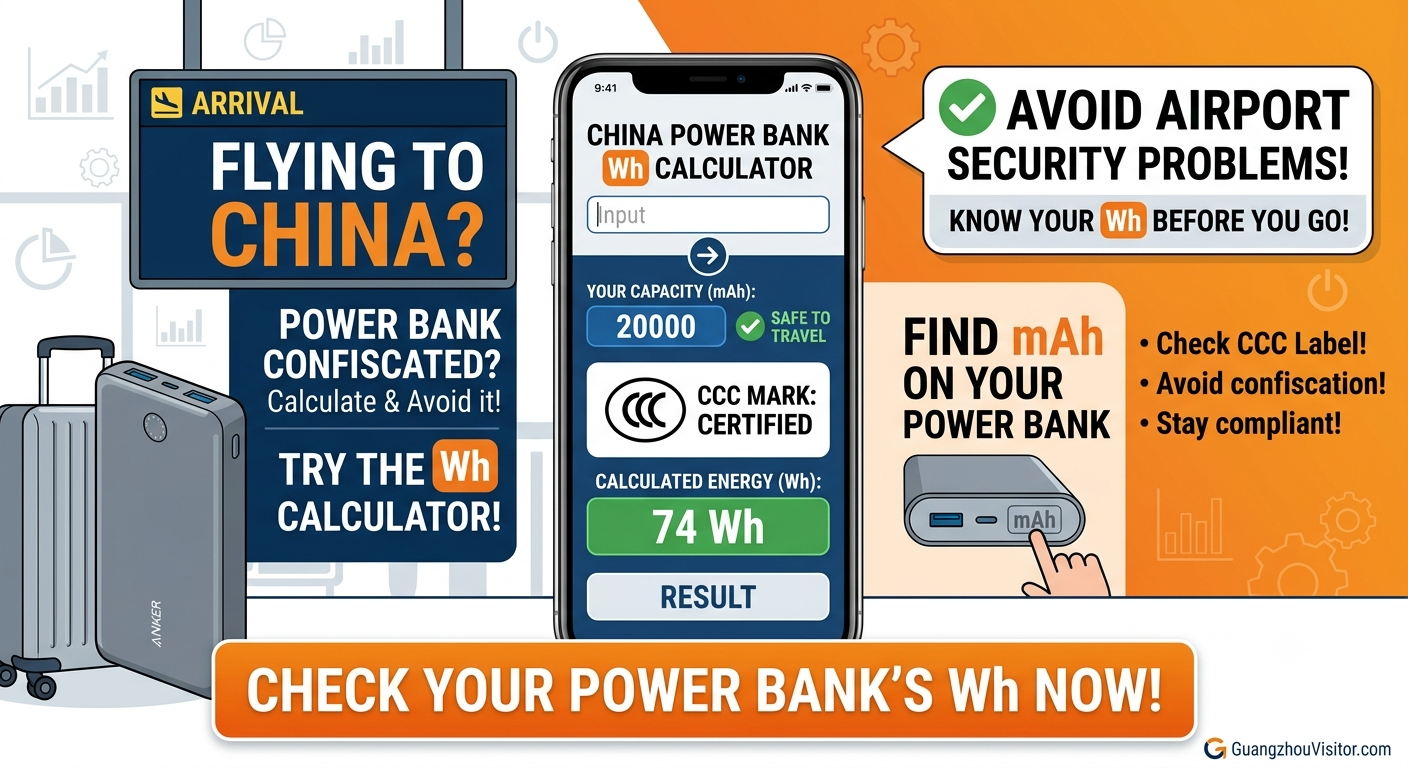 Check your power bank capacity with our China travel calculator