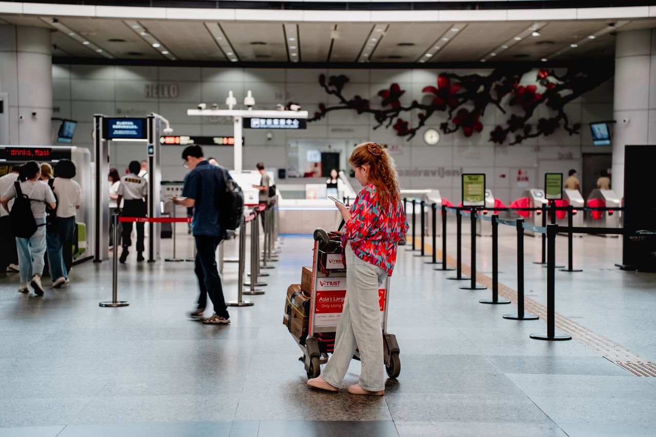 Immigration counters at a Chinese international airport