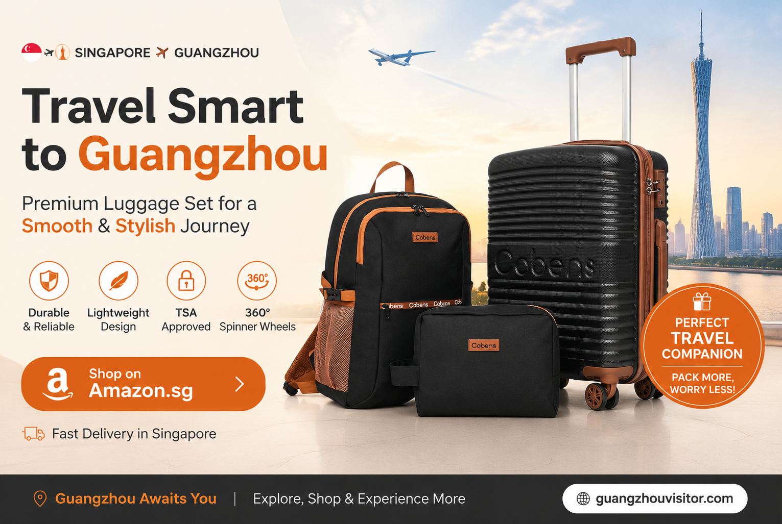 Travel from Singapore to Guangzhou with premium luggage set - Shop on Amazon.sg
